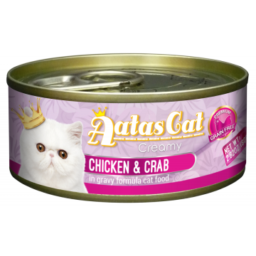 Aatas Cat Creamy Chicken & Crab 80g Carton (24 Cans)